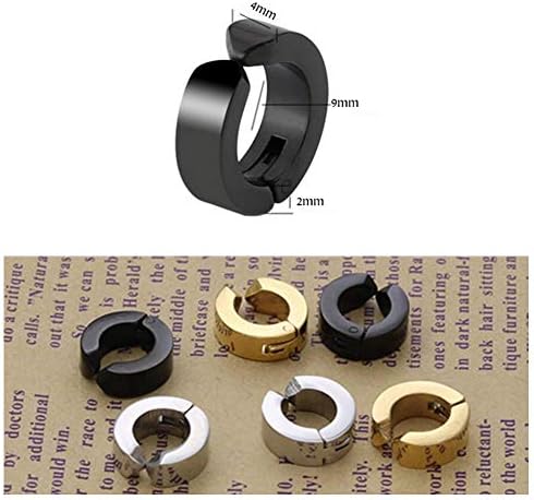 Mens Womens Non-Piercing 4 Pairs Stainless Steel Clip On Earrings 8 Pieces Non-pierced Earrings Ear Clip Fake Ear Hoops For Boys Girls 4 Colors Huggie Earrings Set