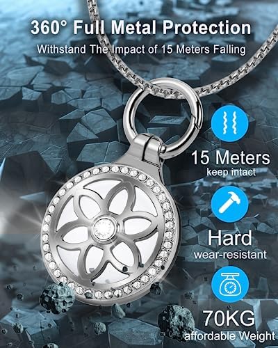 Metal Badge Air Tag Necklace For Kids Adults Boys Women 75cm Adjustable Alloy Necklace With Air Tag Holder Compatible Apple Air Tag