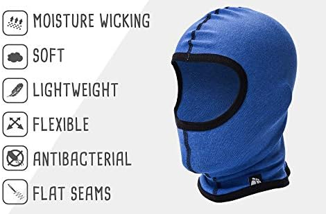 Meteor Warm Breathable Balaclava Children Kids Windproof Face Mask Bike Helmet Cycling Skiing Winter Sports Unisex Boy Girl Colors All Year Sledge Ski Outdoor Thermal (Kids 12-15 Years Blue)