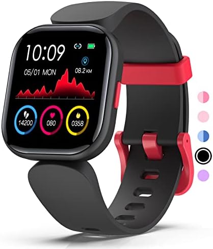 Mgaolo Kids Smart Watch for Boys Girls Fitness Tracker with Heart Rate Sleep Monitor for Android Fitbit iPhone Waterproof DIY Watch Face Pedometer Activity Tracker (Black)