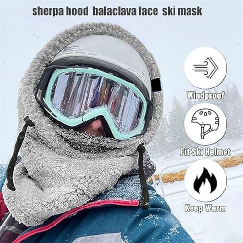 Michear Balaclava Windproof Ski Mask Winter Thermal Fleece Hood Winter Warm Outdoor Sports Face Covers Hat For Men Women