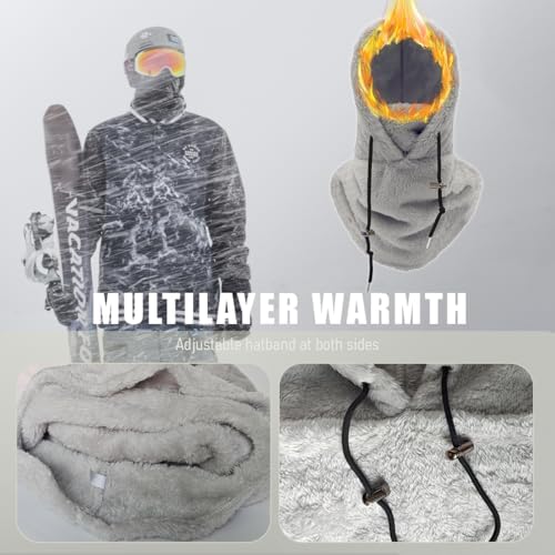 Michear Balaclava Windproof Ski Mask Winter Thermal Fleece Hood Winter Warm Outdoor Sports Face Covers Hat For Men Women