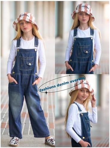 Miipat Girls Denim Overalls Toddler Boys Girl Baggy Jeans Dungarees With Pockets Casual Bib Jumpsuit For Little Kids