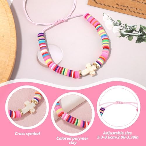 Mikovivi Baptism Gifts Cross Bracelet Adjustable First Communion Confirmation Gifts With Blessing Card Christening Gift Religious Christening Jewelry For Mom