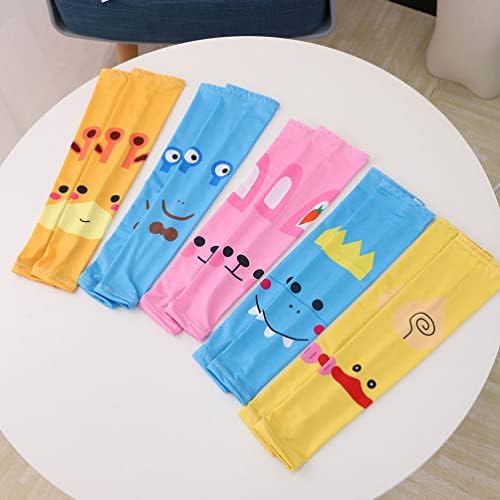 Milisten 5 Pairs Kids UV Protection Cooling Arm Sleeves Summer Sun Sleeves Arm Cover Sleeves For Children Kids (Mixed Patterns)