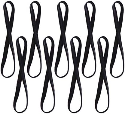 Milisten 9pcs Yoga Sports Headband Athletic Non-slip Thin Skinny Bands Sport Headbands Workouts Sweatband Hair Band(Black)