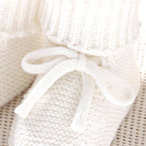 Mimixiong Baby Booties Newborn First Walkers Cozy Shoes Warm Knit Soft Booties For Infant Boy Girl