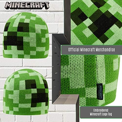 Minecraft Beanie Hat Or Winter Accessories Set 3 Pcs With Scarf & Gloves 2 Pcs With Gloves Or 1 Pcs Beanie Or Bucket Hat