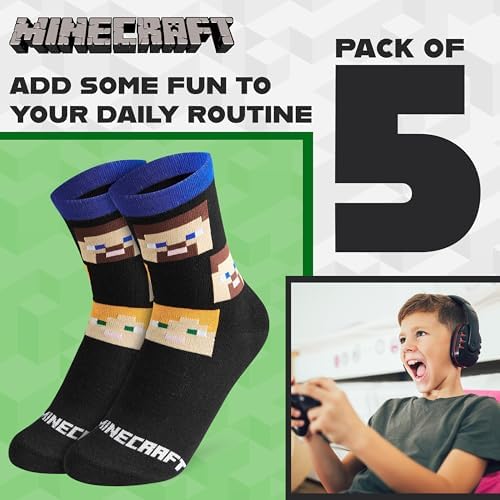 Minecraft Boy's Calf Socks Multipack