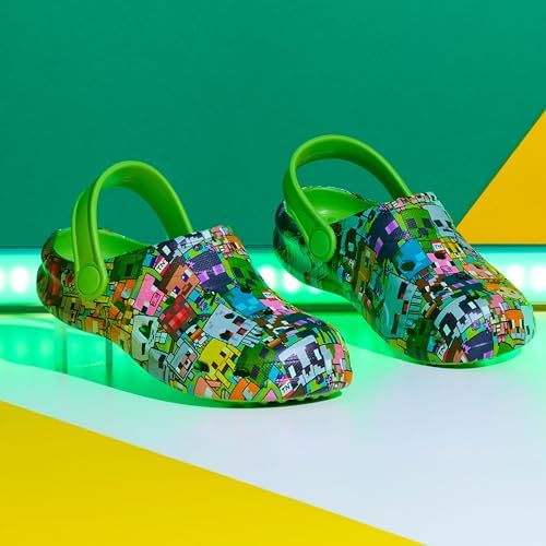 Minecraft Boys Clogs Kids Summer Garden Shoes Removable Shoe Charms For Beach Pool Holiday Essentials Slip On With Strap Gamer Gifts