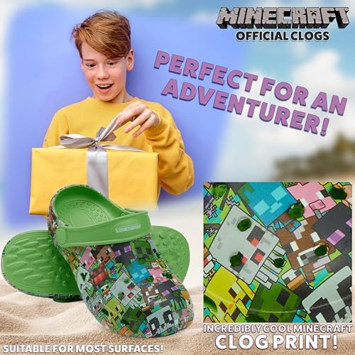 Minecraft Boys Clogs Kids Summer Garden Shoes Removable Shoe Charms For Beach Pool Holiday Essentials Slip On With Strap Gamer Gifts