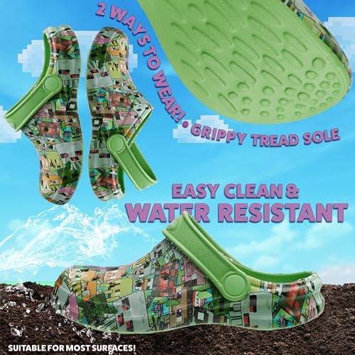 Minecraft Boys Clogs Kids Summer Garden Shoes Removable Shoe Charms For Beach Pool Holiday Essentials Slip On With Strap Gamer Gifts