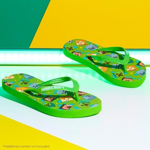 Minecraft Boys Sliders Or Flip Flops For Beach And Pool - Boys Gifts