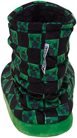 Minecraft Boys Slipper Boots Kids Creeper Gamer Fleece Lined Slippers For Gamers House Shoes