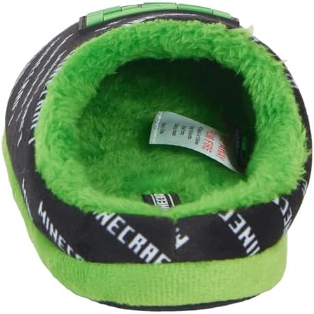 Minecraft Boys Slippers Kids Creeper Gaming Open Back Mules Slip On House Shoes