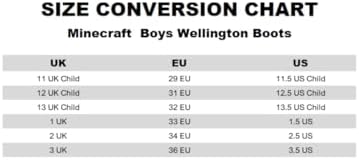 Minecraft Boys Wellington Boots Kids Wellies With Creeper & Skeleton Character Face And TNT Block Graphic Print In Black Water Resistant Rubber Boots For Children Mojang Game Merchandise Gift