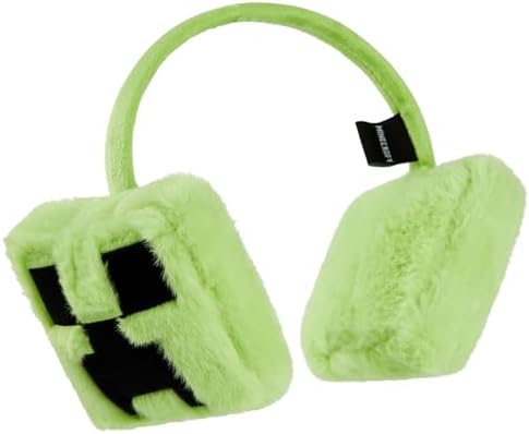 Minecraft Ear Muffs Kids - Creeper Winter Accessories Warm Cosy Earmuffs for School Travel Days Out - Gifts for Gamers