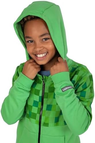 Minecraft Hoodie Creeper Boys’ Hoodies Zip Up Gaming Hoody For Kids Children’s Gamer Clothes