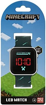 Minecraft Kids Black Strap LED Watch MIN4097