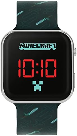 Minecraft Kids Black Strap LED Watch MIN4097