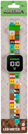Minecraft Kids LED Digital Colourful Multicolour Silicone Strap Watch MIN4272