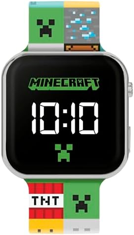 Minecraft Kids LED Digital Colourful Multicolour Silicone Strap Watch MIN4272