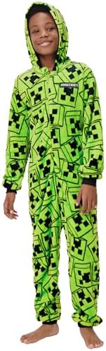 Minecraft Onesie Creeper Boys Onesie Gaming Boys All In One Pyjamas Gamer Kids Pjs Ages 5 To 14 Years