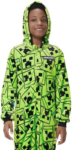 Minecraft Onesie Creeper Boys Onesie Gaming Boys All In One Pyjamas Gamer Kids Pjs Ages 5 To 14 Years