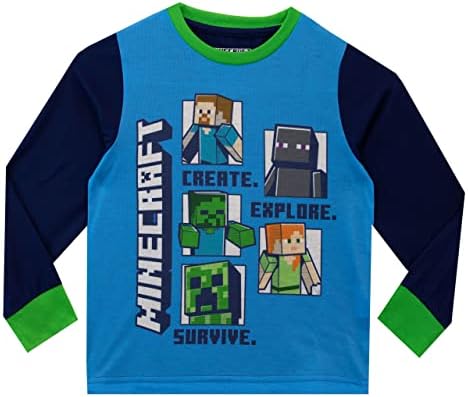 Minecraft Pyjamas Steve & Creeper Boys Pjs Long Sleeve Boys' Pyjama Sets Gamer Pj Set For Kids