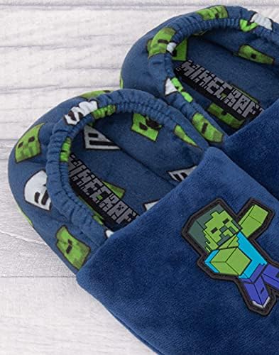 Minecraft Slippers For Boys Various Styles Kids Blue Navy Black Sequin Creeper Boys House Shoes Children & Teens Gaming Footwear Merchandise