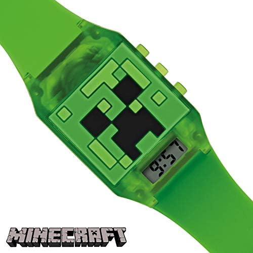Minecraft Unisex Kid's Digital Analog Quartz Watch With Rubber Strap MIN4014