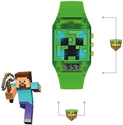 Minecraft Unisex Kid's Digital Analog Quartz Watch With Rubber Strap MIN4014