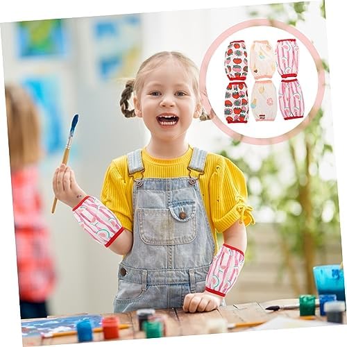 Minkissy 3pairs Anti-fouling Arm Oversleeves Cartoon Design For Boy Girl Flexible Cotton Protective Sleeves For Comfortable And Easy To Clean