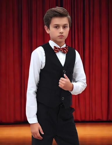 Mintgreen Boys Classic Waistcoat Kids V Neck Wedding Regular Fit Suit Vest 7-14 Years