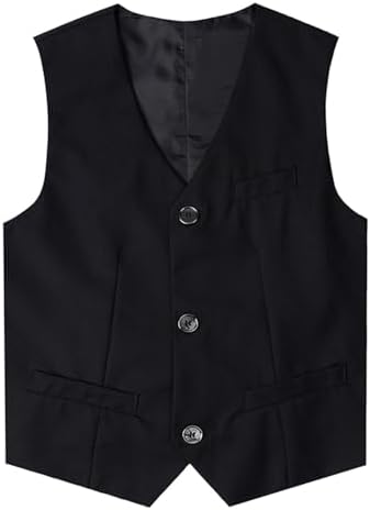 mintgreen Boys Classic Waistcoat Kids V Neck Wedding Regular Fit Suit Vest 7-14 Years