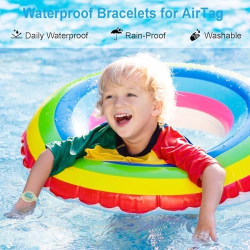 MIRPARVA Kids Holder Bracelet For Airtag Hidden GPS Tracker Wristbands Compatible With Airtag Waterproof Silicone Watch Strap For Toddler Child