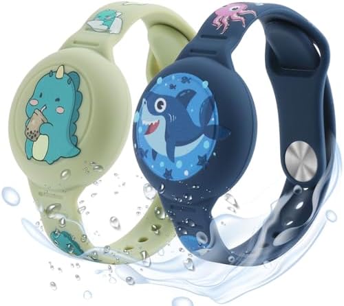MIRPARVA Kids Holder Bracelet for Airtag Hidden GPS Tracker Wristbands Compatible with Airtag Waterproof Silicone Watch Strap for Toddler Child