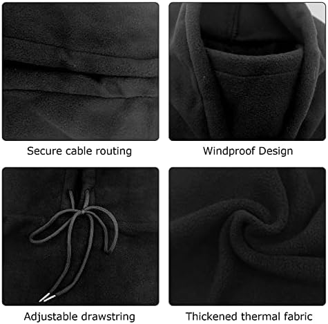 MIVAIUN Windproof Skimask Balaclava Mask Hood Hat Black Thermal Fleece Face Masks Hat Snood Neck Warmer Ski Face Scarf Snood Thermal For Men Women One Size For Moto Ski Cycling
