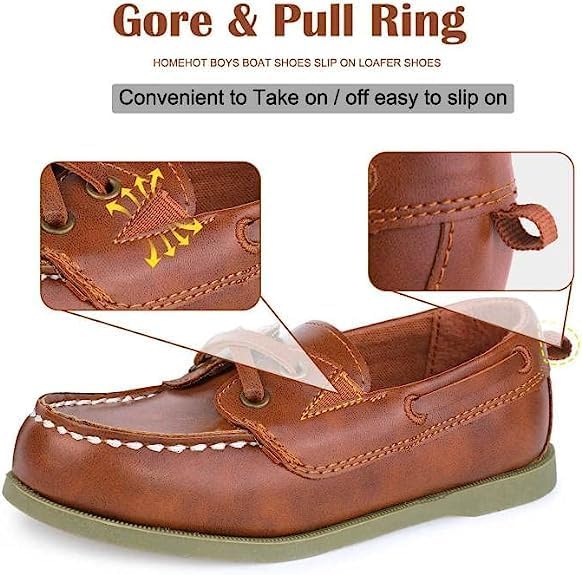 MIXIN Boys Loafer Shoes Slip On Flat Dress Shoes PU Leather Casual Moccasin Shoes For Toddler/Lillte/Big Kids