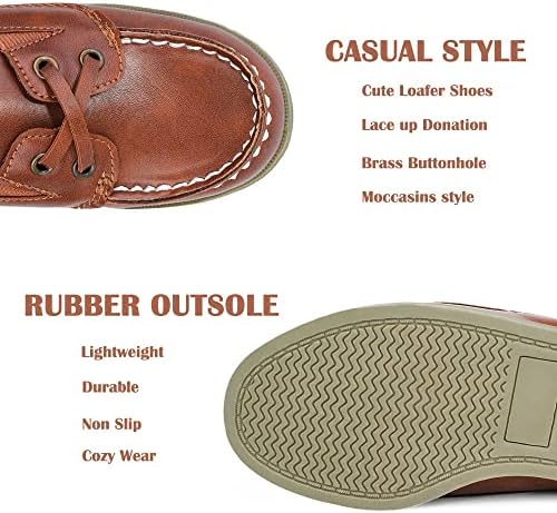 MIXIN Boys Loafer Shoes Slip On Flat Dress Shoes PU Leather Casual Moccasin Shoes For Toddler/Lillte/Big Kids