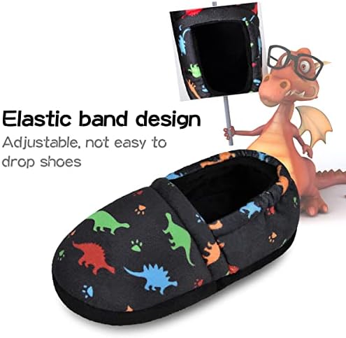 MIXIN Boys Slippers Toddler House Slippers Anti Slip Dinosaur Home Shoes For Little Kids