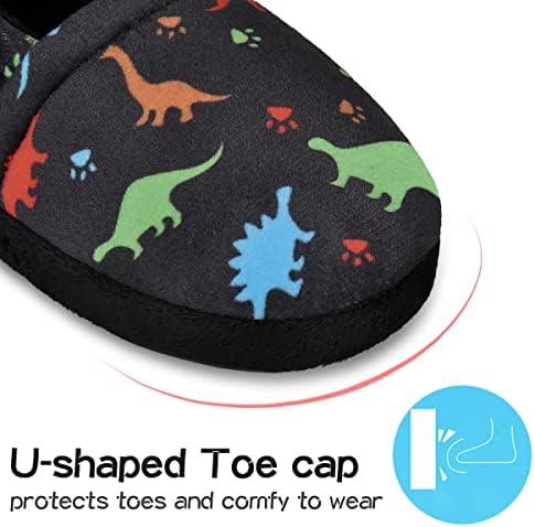 MIXIN Boys Slippers Toddler House Slippers Anti Slip Dinosaur Home Shoes For Little Kids