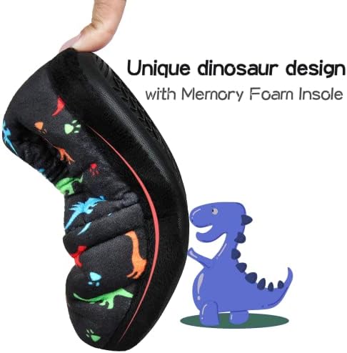 MIXIN Boys Slippers Toddler House Slippers Anti Slip Dinosaur Home Shoes For Little Kids