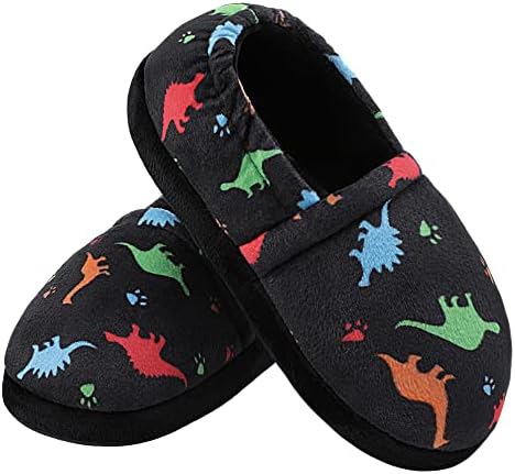 MIXIN Boys Slippers Toddler House Slippers Anti Slip Dinosaur Home Shoes for Little Kids