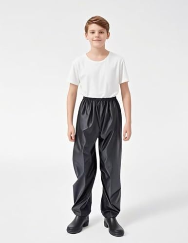 MIXLAC Boys Rain Trousers Kids Waterproof Over Pants