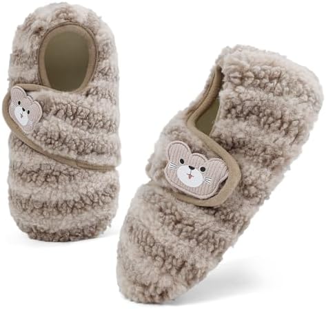 MK MATT KEELY Baby Boys Girls Winter Shoes Toddlers Cosy House Slippers Baby Warm Barefoot Shoes with Soft Anti-Slip Sole