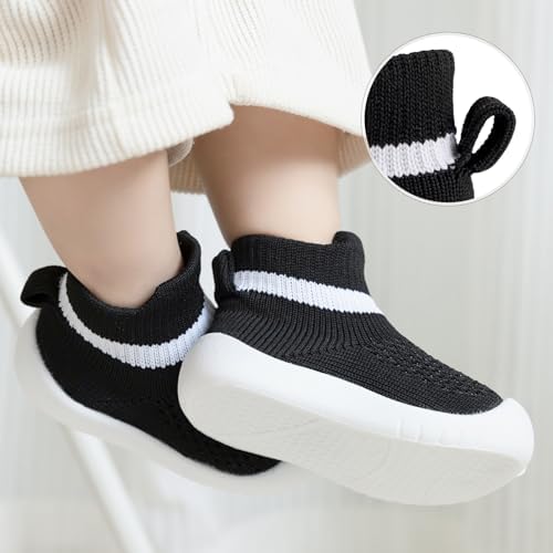 MK MATT KEELY Baby Shoes Boys Girls Sock Shoes Toddlers Pre Walkers First Walking Shoes With Anti Slip Rubber Sole