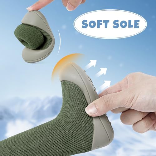 MK MATT KEELY Baby Shoes Boys Girls Winter Warm Sock Shoes Toddlers Thick Pre Walkers Shoes With Anti-Slip Rubber Sole