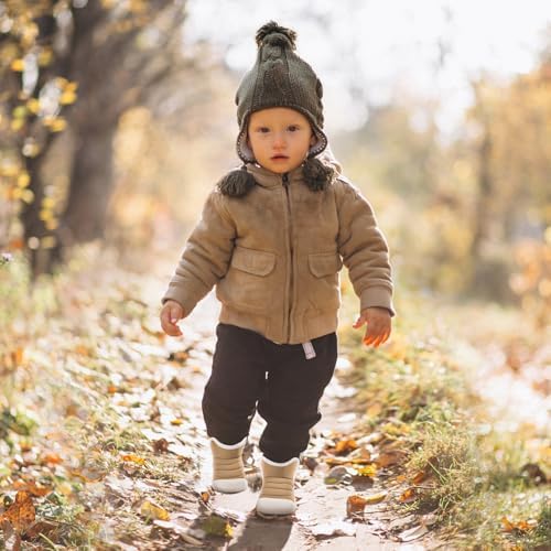 MK MATT KEELY Baby Winter Boots Toddlers Waterproof Snow Booties Boys Girls Warm Fleece Shoes With Anti-Slip Rubber Sole