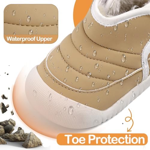 MK MATT KEELY Baby Winter Boots Toddlers Waterproof Snow Booties Boys Girls Warm Fleece Shoes With Anti-Slip Rubber Sole